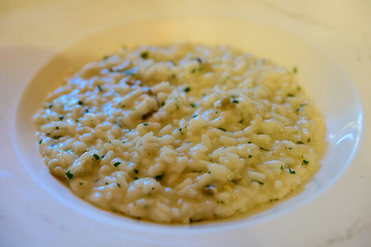 Risotto di Go Risotto from Grass Goby Ghiozzo Fish in Burano, Venice