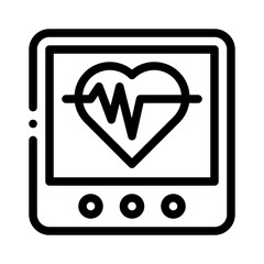 heart monitor line icon
