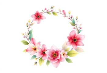 Delicate watercolor floral wreath with soft pastel leaves, elegant typography,  save the date,  flower