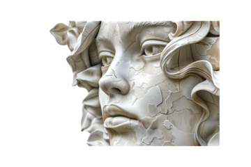 3D render of an ancient Mayan or Aztec head mask, colorful  in t