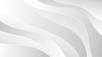 Obraz premium Elegant modern white and gray wave background. Minimalist abstract flow lines for modern business wallpaper, presentation, banner, cover, template design, website, and more