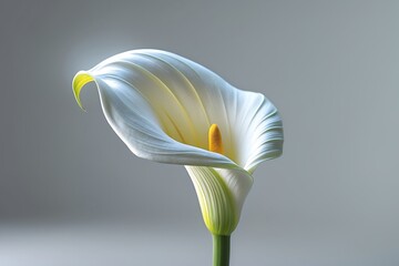 Elegant white calla lily flower close up studio shot