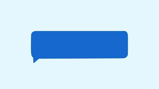 speech bubble Chat popup animation Pop Up message on transparent background with alpha channel. Speech bubble animation for text. Chat popup for comments, posts with copy space
