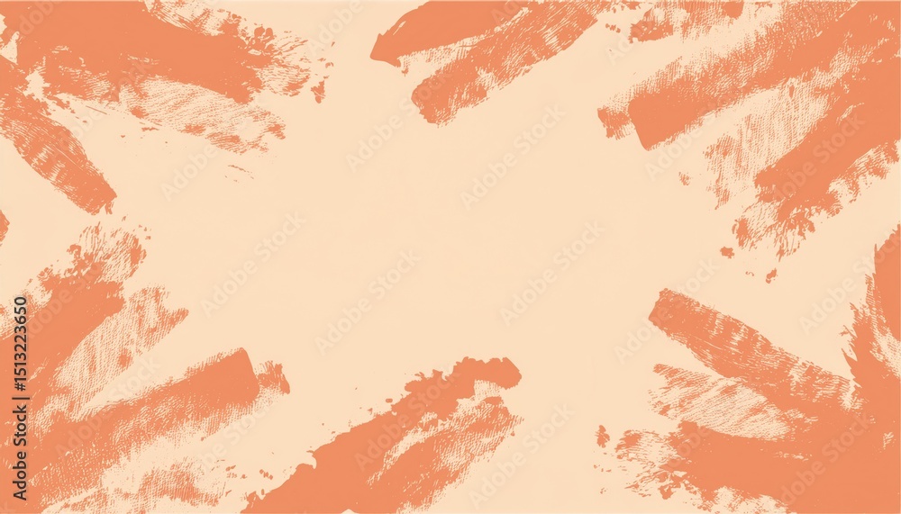 Poster textured terracotta brush stroke background for web design, branding, or print with abstract paint s