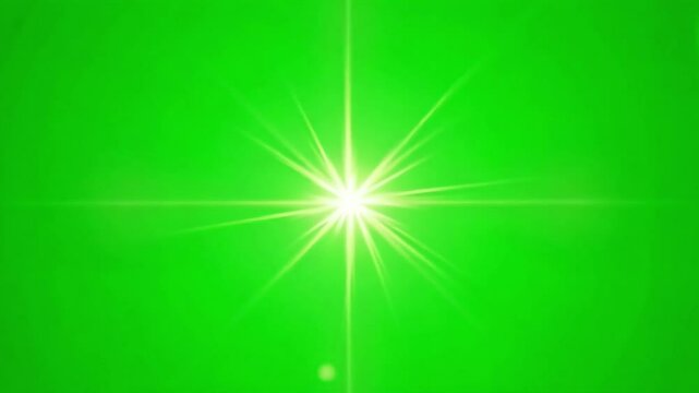 bright starburst lens flare animation on green screen background ideal for compositing effects motion graphics and visual effects projects adding a radiant glow to your productions







