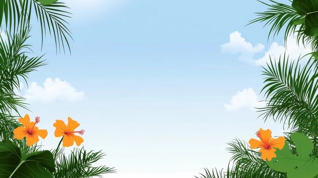 tropical beach frame