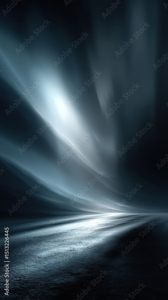 Poster an atmospheric image featuring a dynamic interplay of light and shadow on a dark, textured surface a