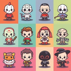 Cute & Creepy Halloween cartoon: Halloween Vector Illustration.