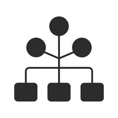 Hierarchy diagram with circles and squares illustrating structure and organization concept