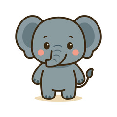 Animal cartoon mascot character jungle theme wildlife vector illustration for kids education book, story characters and clipart design for learning and game visuals