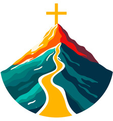 Sacred mountain pilgrimage route illustrating devotion, purity