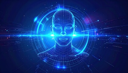 Obraz premium Retratos de Avatares Digitales con Estilo Futurista de Inteligencia Artificial, Generated image