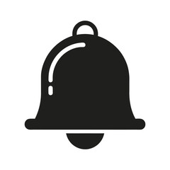Fototapeta premium Simple black notification bell icon for alert or reminder visual communication