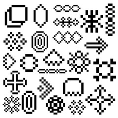 abstract group element pixel art