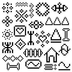 abstract group element pixel art