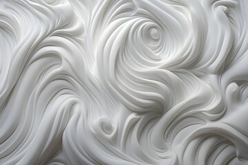 Fototapeta premium Voluminous White Swirls An Abstract Sculptural Texture