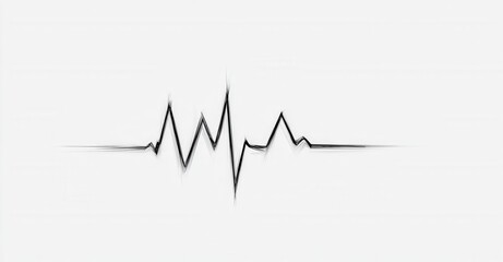 Stylized representation of an electrocardiogram (ECG) tracing illustrating cardiac electrical activity over time. Medical heartbeat icon art.