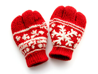 Festive Red Mittens with Snowflake Design for Winter Wear