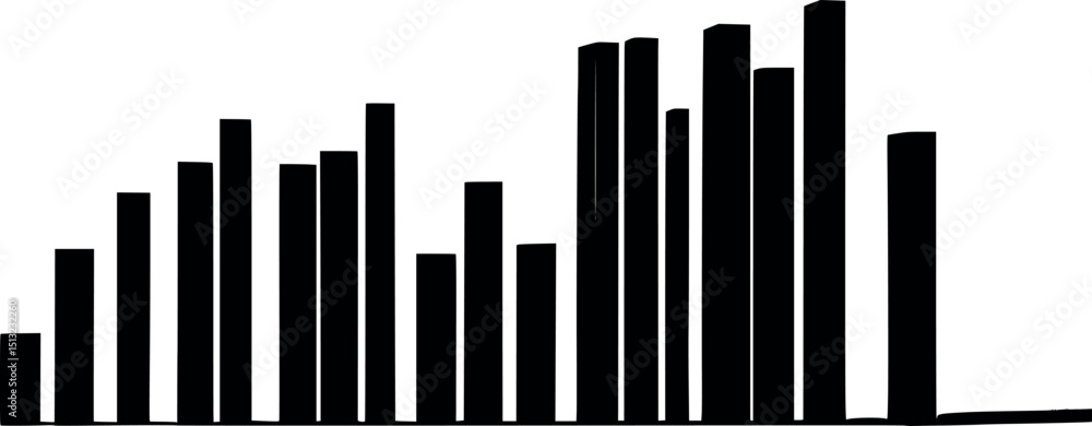 Aufkleber vertical brutalist pillars. vector composition with grid alignment and stark visual rhythm.
