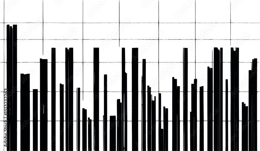Aufkleber vertical brutalist pillars. vector composition with grid alignment and stark visual rhythm.