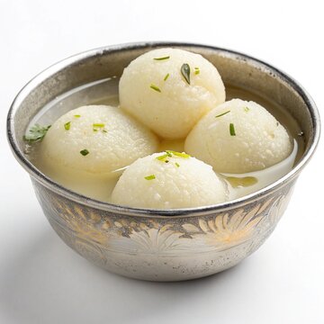 Close-up of sponge Rasgullas in a bowl