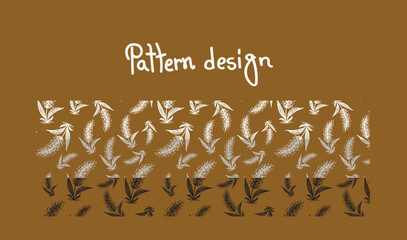seamless pattern design rice, rice flour, package, rice powder, sheaf of paddy