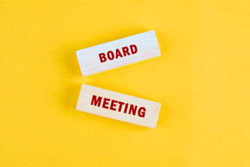 The conceptual phrase of the BOARD MEETING. Business and Meeting agenda concept. Copy space