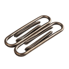 Obraz premium Metal paper clips in stacked arrangement, showcasing their sleek design and functionality. Perfect for organizing documents and adding touch of elegance to office supplies