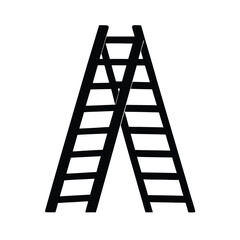 black ladder icon for construction and home repair