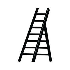 wooden ladder isolated on white