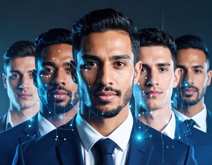 Futuristic Digital Avatars with AI Facial Technology, Generated image