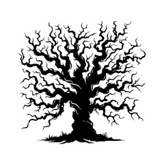 Obraz premium creep dead tree logo icon design illustration Halloween