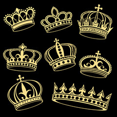 crown icons set
