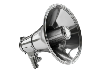 3D metallic megaphone icon