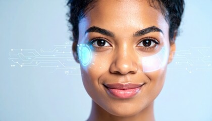 Futuristic Digital Avatars with AI Facial Technology, Generated image