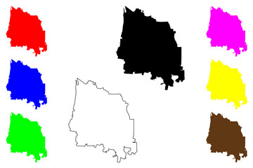 Yogyakarta city (Republic of Indonesia, Region Java) map vector illustration, scribble sketch Yogyakarta map