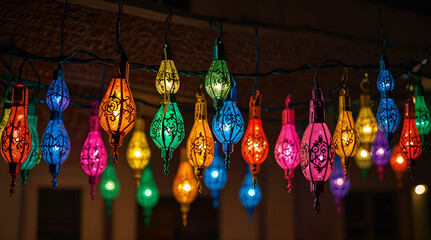 eid ul azha colourful light decoration,generative.ai
