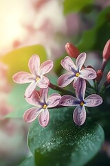 Lilac blossoms in sunlight