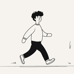 Stylized illustration of a person walking