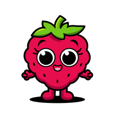 Adorable Cartoon Strawberry Character Illustration