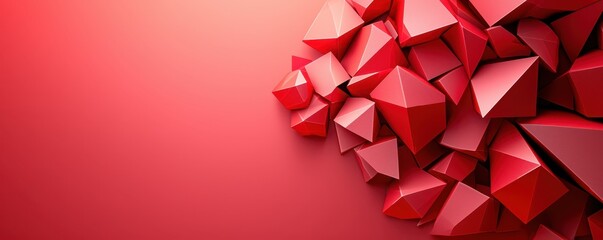 economy consumption digital concept. Abstract red geometric shapes creating a dynamic visual effect on a background.