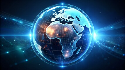 globe on the blue background