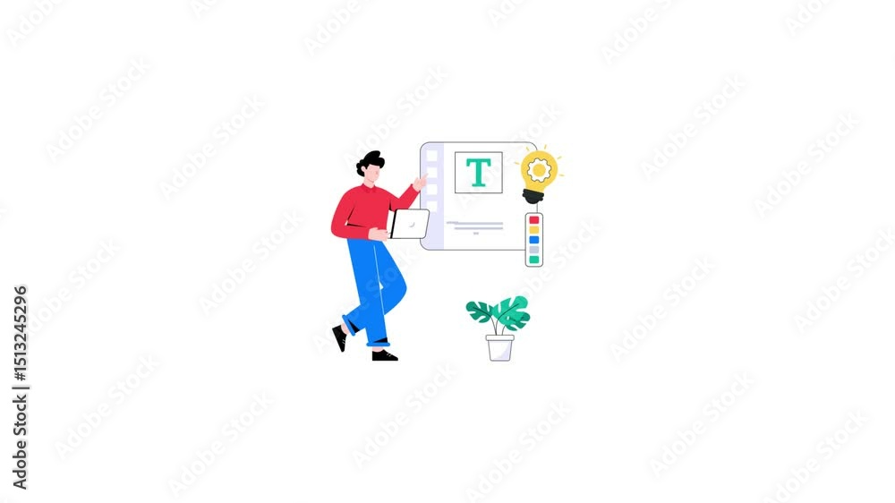 Poster designing 2d flat animation.