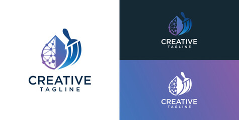 cleaning technology security services logo template