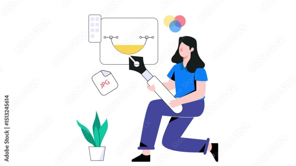 Poster designing tool 2d flat animation.