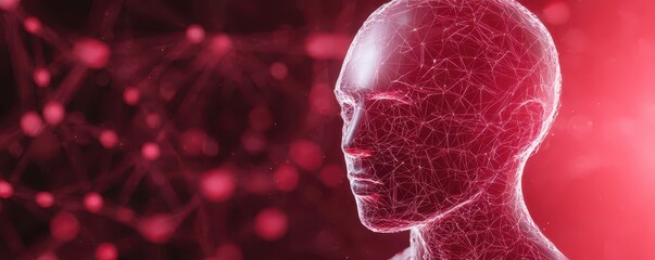 economy consumption digital concept. Abstract representation of a human head with a network design and a vibrant background.