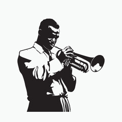 trumpet player silhouette © noer