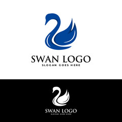 elegant swan logo abstract design