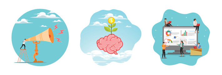 Message or information concept, Investing mindset or financial knowledge, Business information analysis.