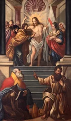  BOBBIO, ITALY - MAY 20, 2025: The painting of of Apparition of Resurrected Jesus to Thomas by  unknown artist from Lombardy of Emilia Romagna (1550-1599). © Renáta Sedmáková